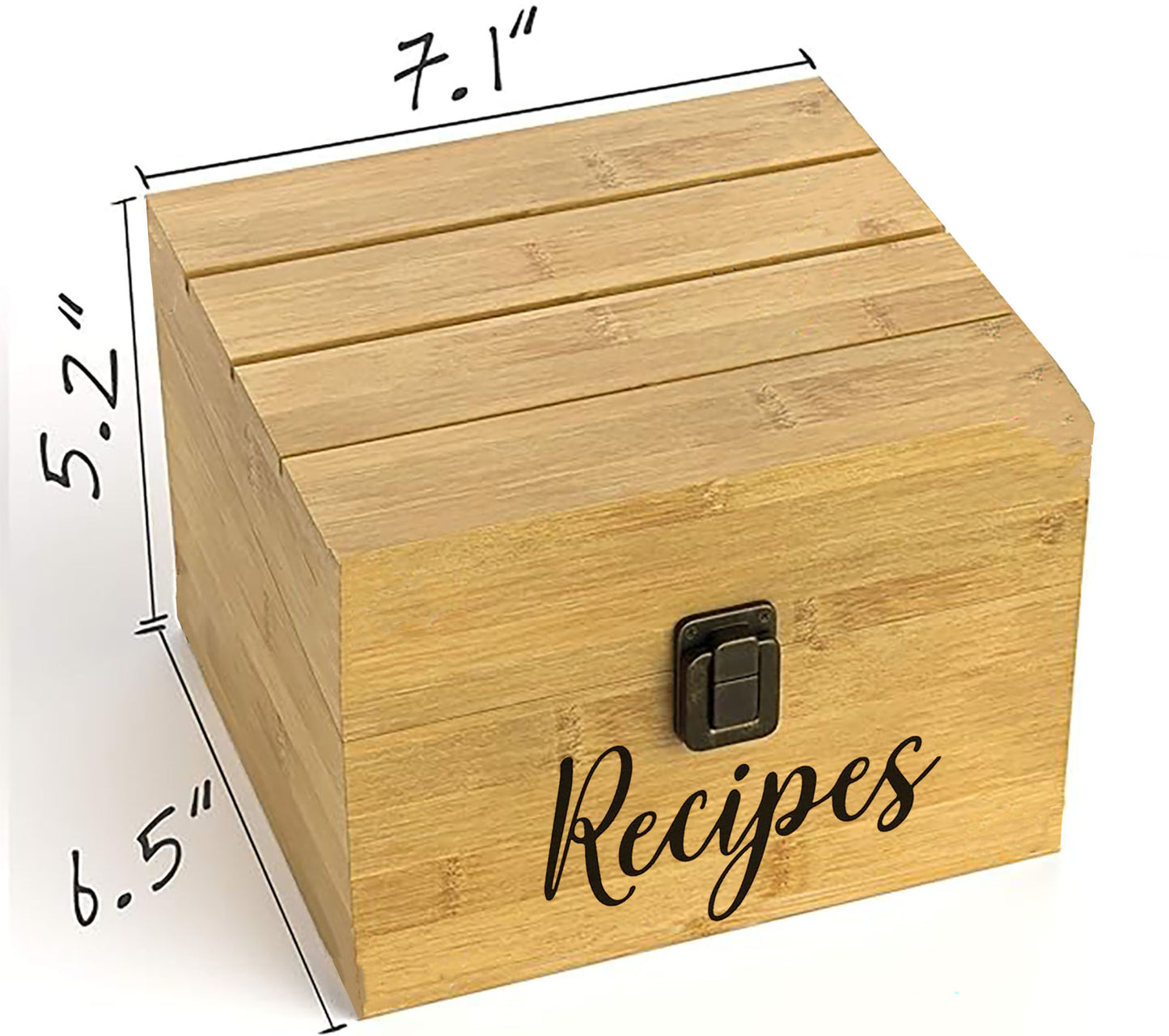 4"x6" Recipe Card Holder Bamboo Chest
