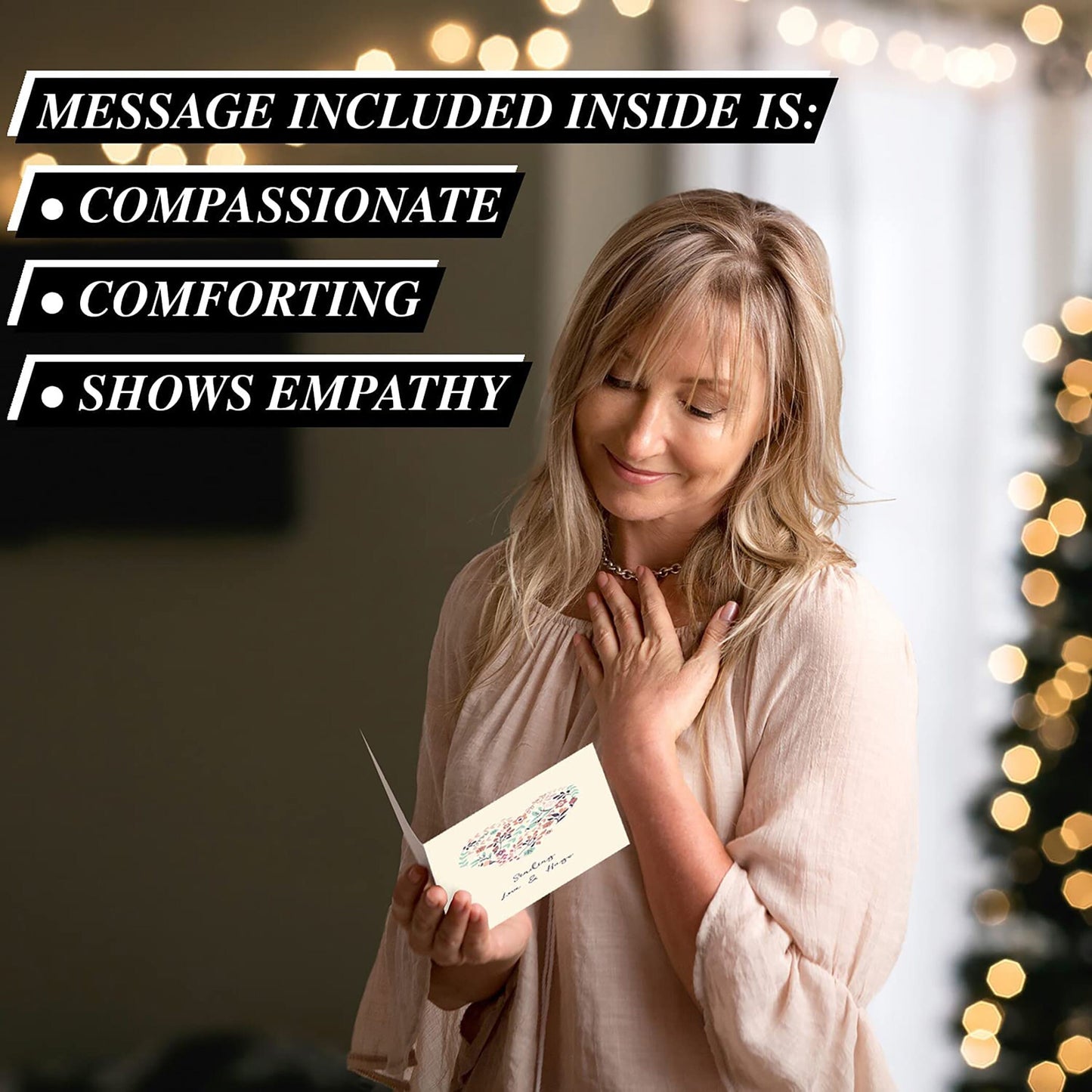 Zen Earth Inspired Sympathy Cards + Envelopes 24 Pack 5"x7" Condolances with Heartfelt Phrases Inside, Heavy Duty Card Stock Made in USA