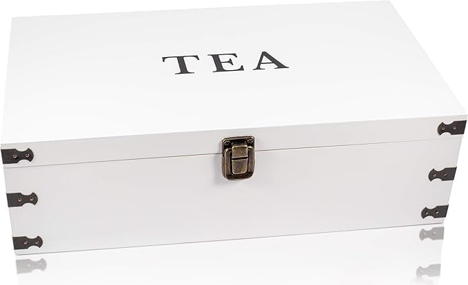 White Wooden Tea Storage Box