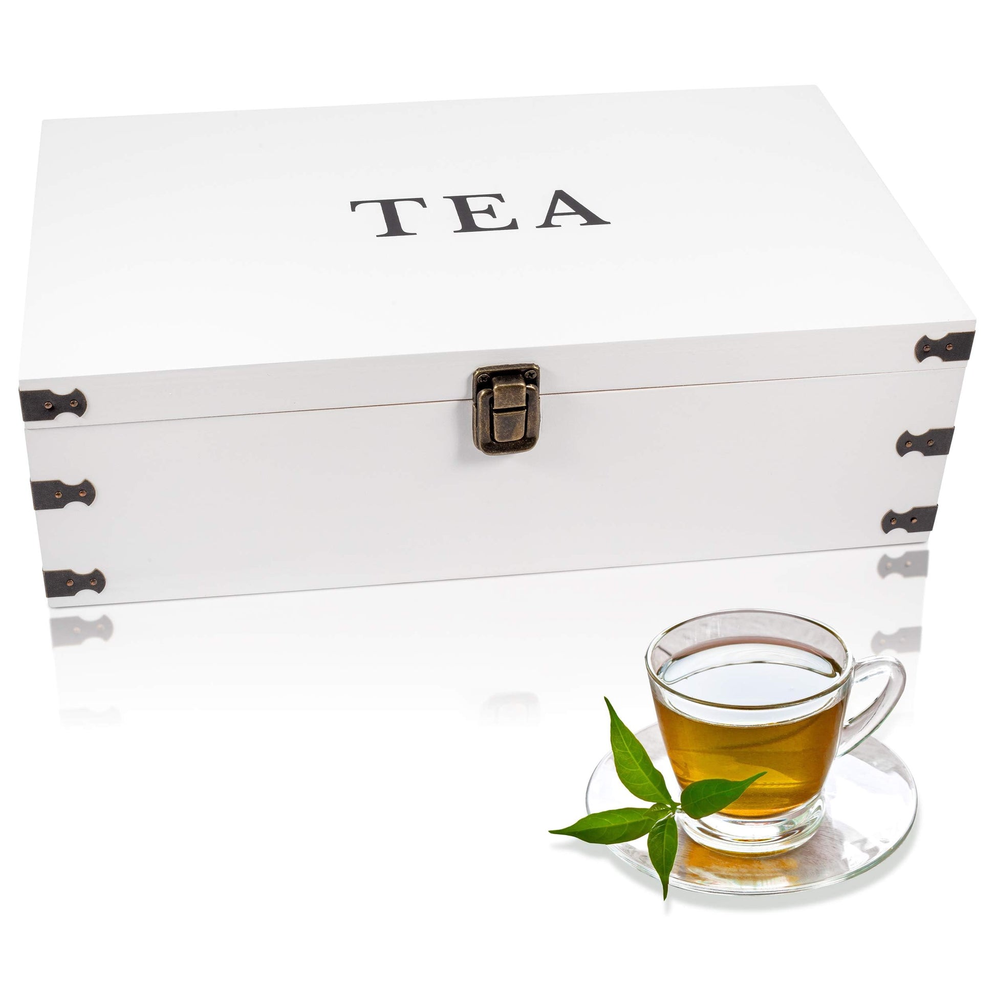 Large Wooden Tea Organizer Box Big 14 Bamboo Storage Chest 8-Compartm –  Zen Earth Inspired