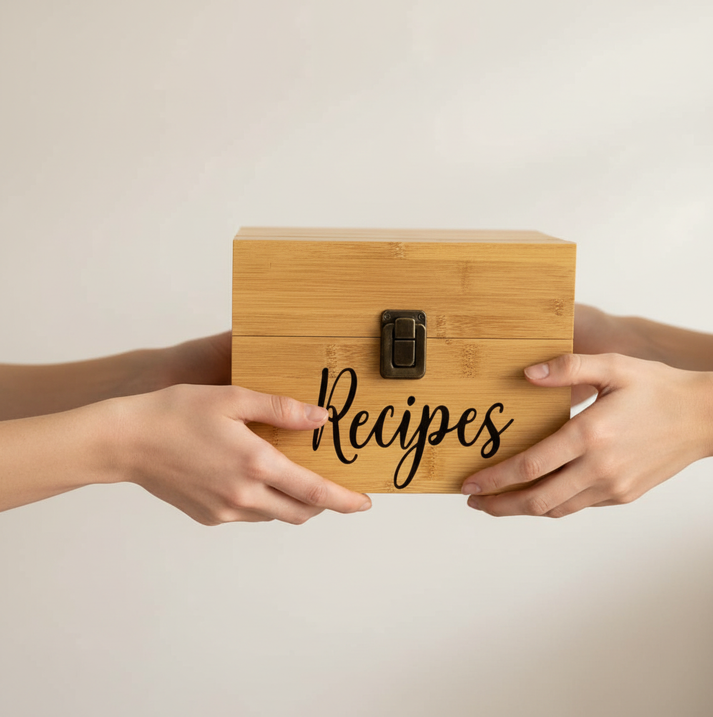 4"x6" Recipe Card Holder Bamboo Chest