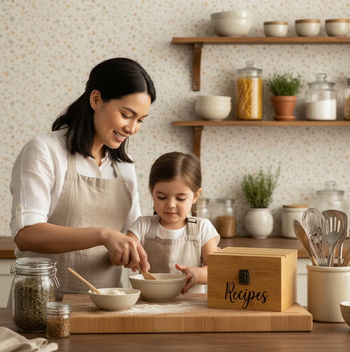 4"x6" Recipe Card Holder Bamboo Chest