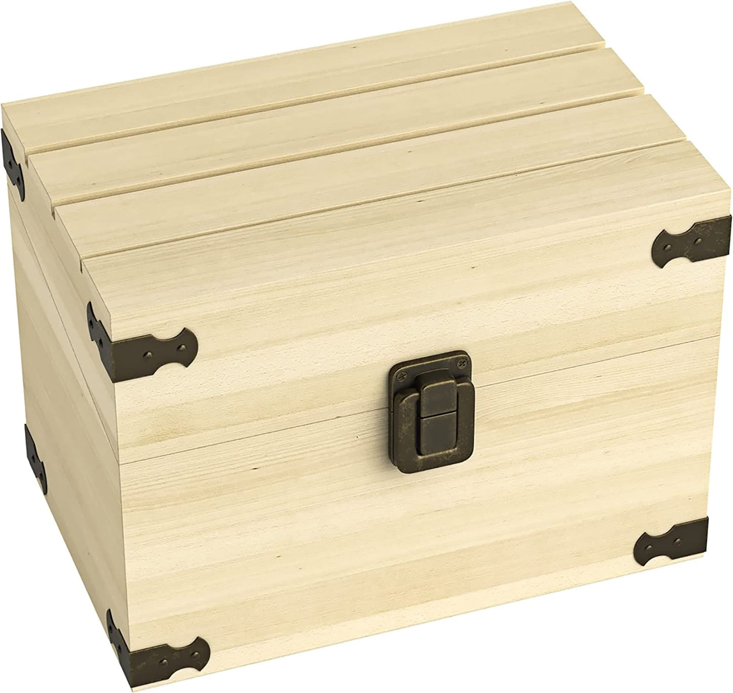 Rustic Pine Wood Storage Box - 4" x 6" Recipe Box | Wooden Kitchen Storage Chest for 200+ Index Cards