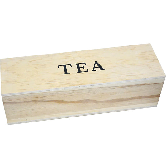 Large Wooden Tea Organizer Box, Big 14 Bamboo Storage Chest 8